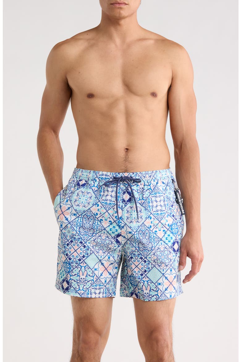 Nivar Print Swim Trunks, Main, color, MULTI BLUE