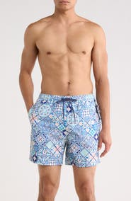 Psycho Bunny Nivar Print Swim Trunks