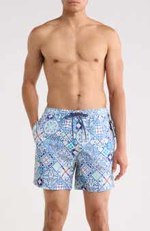 Psycho Bunny Nivar Print Swim Trunks