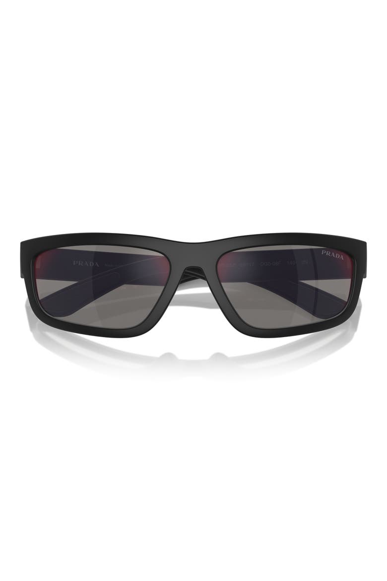 59mm Rectangular Sunglasses, Alternate, color, BLACK RUBBER