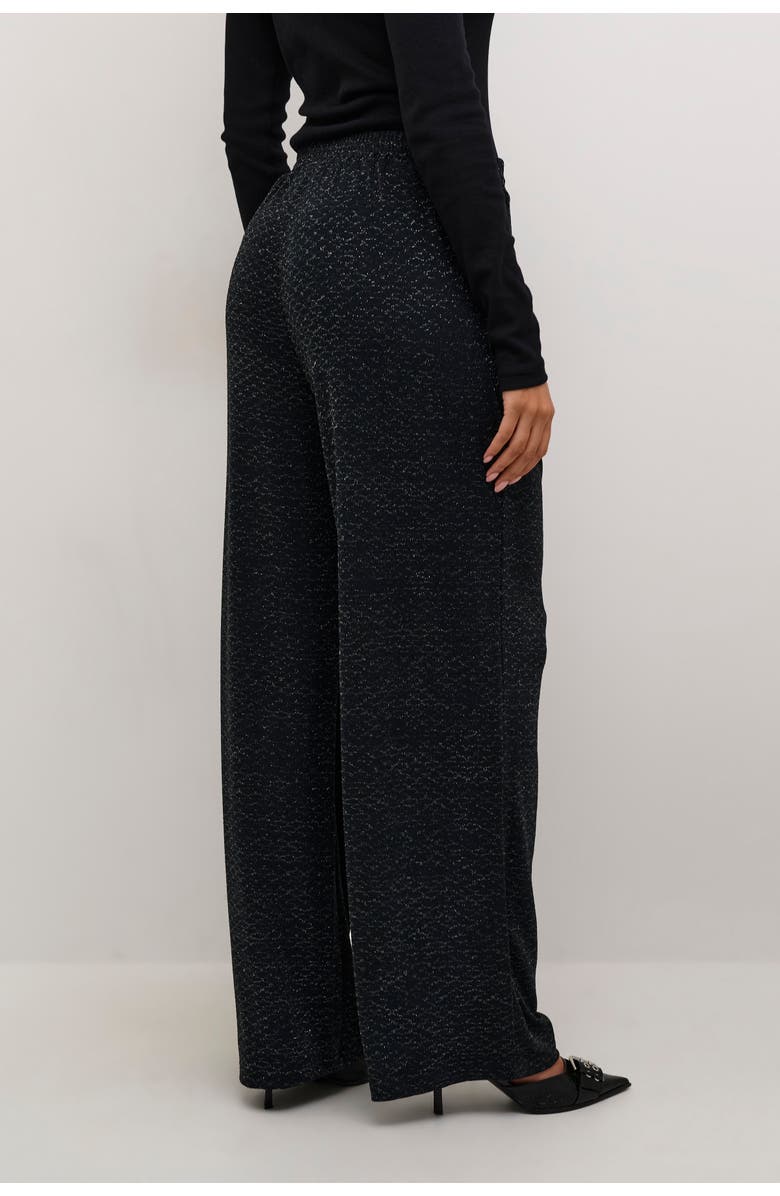 Kaffe Kaellie Glitter Jersey Wide Leg Trousers, Alternate, color, Black Glitter Jersey