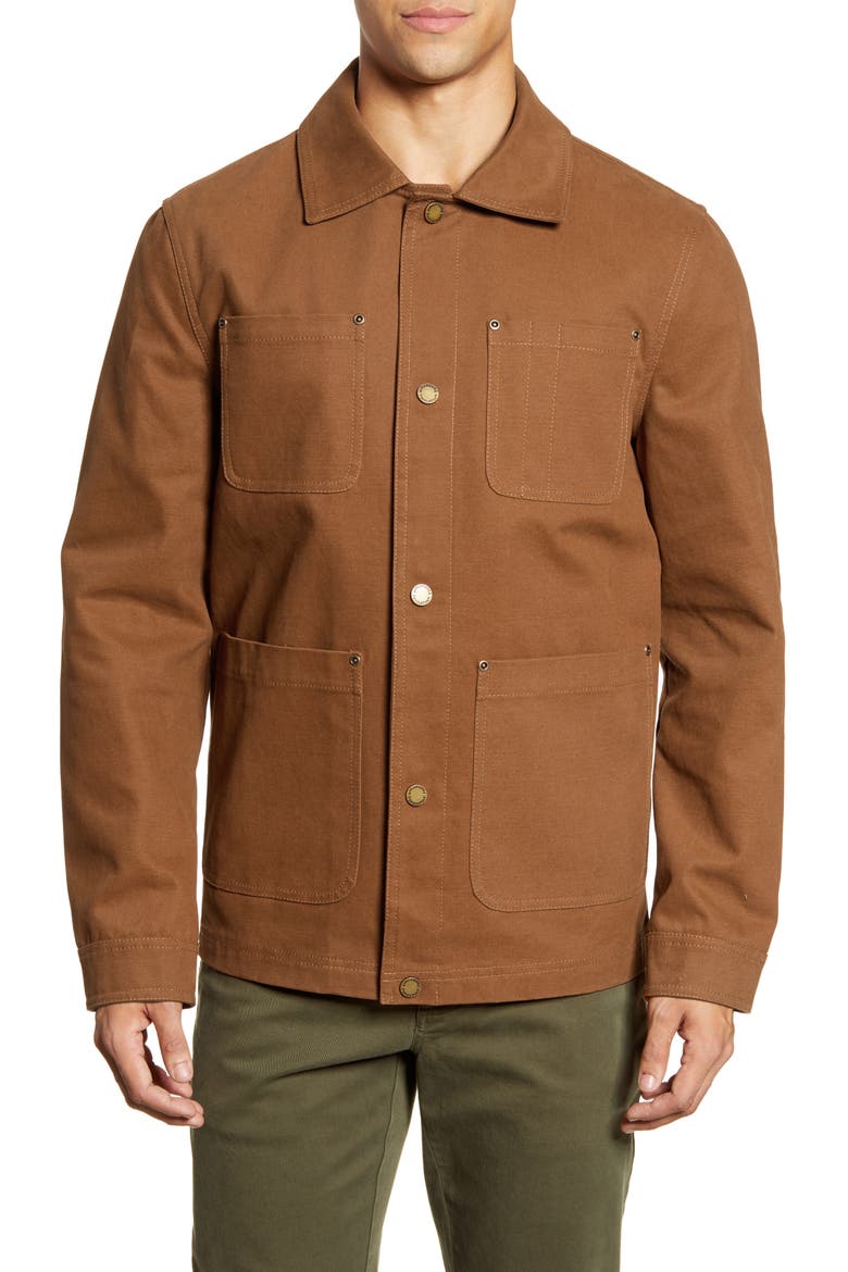 Baldwin Four Pocket Water Resistant Canvas Jacket, Alternate, color, WHISKEY