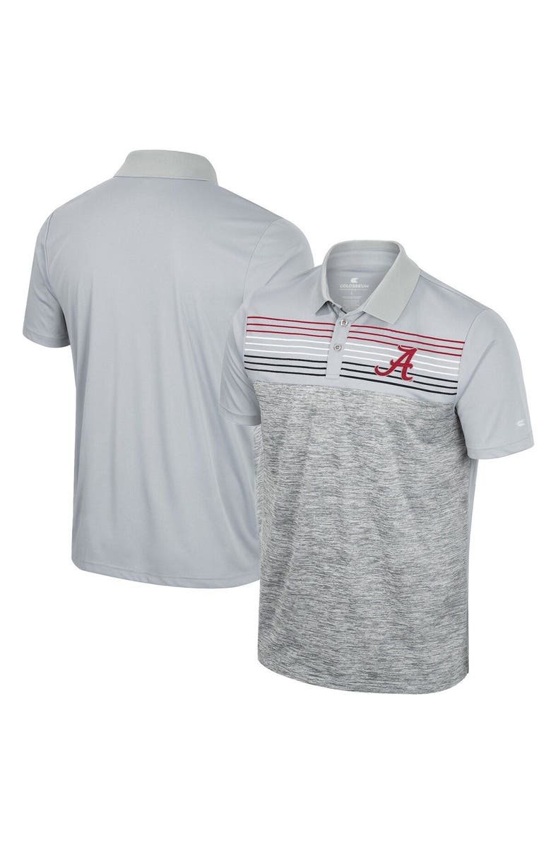 COLOSSEUM Men's Colosseum Gray Alabama Crimson Tide Cybernetic Polo, Alternate, color,