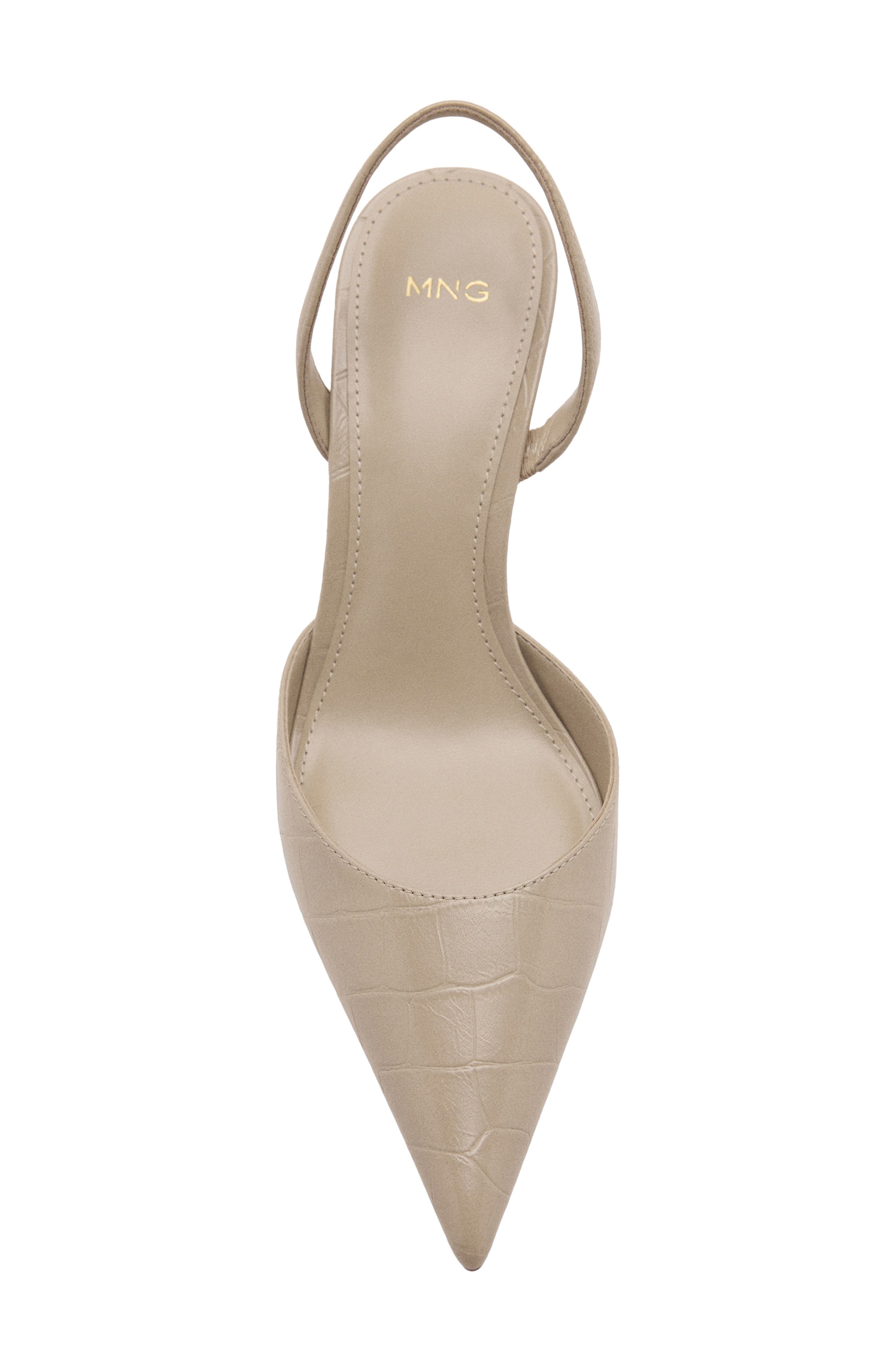Croc Embossed Slingback Pump, Alternate, color, ECRU