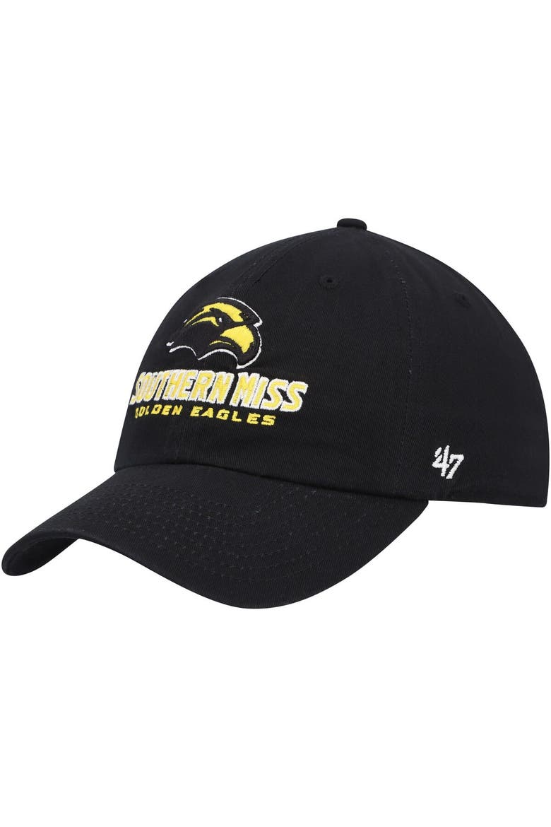 Men's '47 Black Southern Miss Golden Eagles Clean Up Adjustable Hat, Main, color, Black