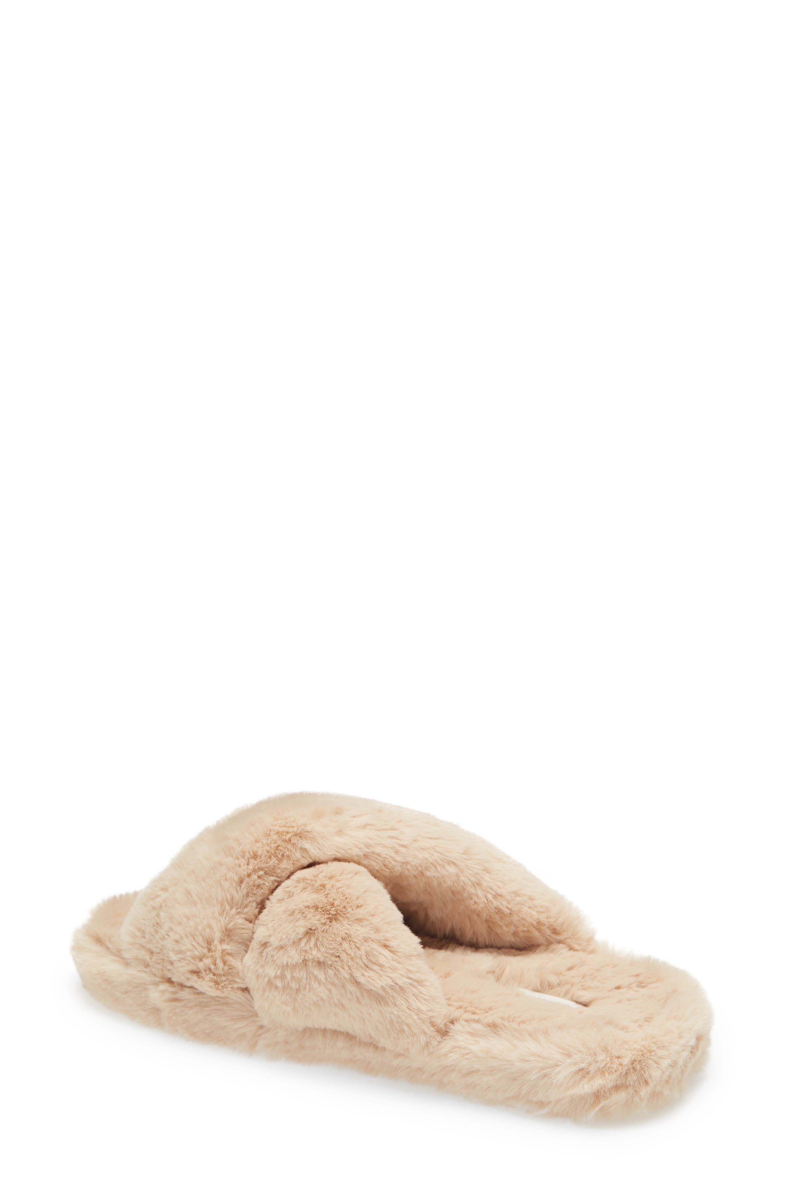 Lopply Faux Fur Slipper, Alternate, color, NATURAL WOVEN UNWASHED