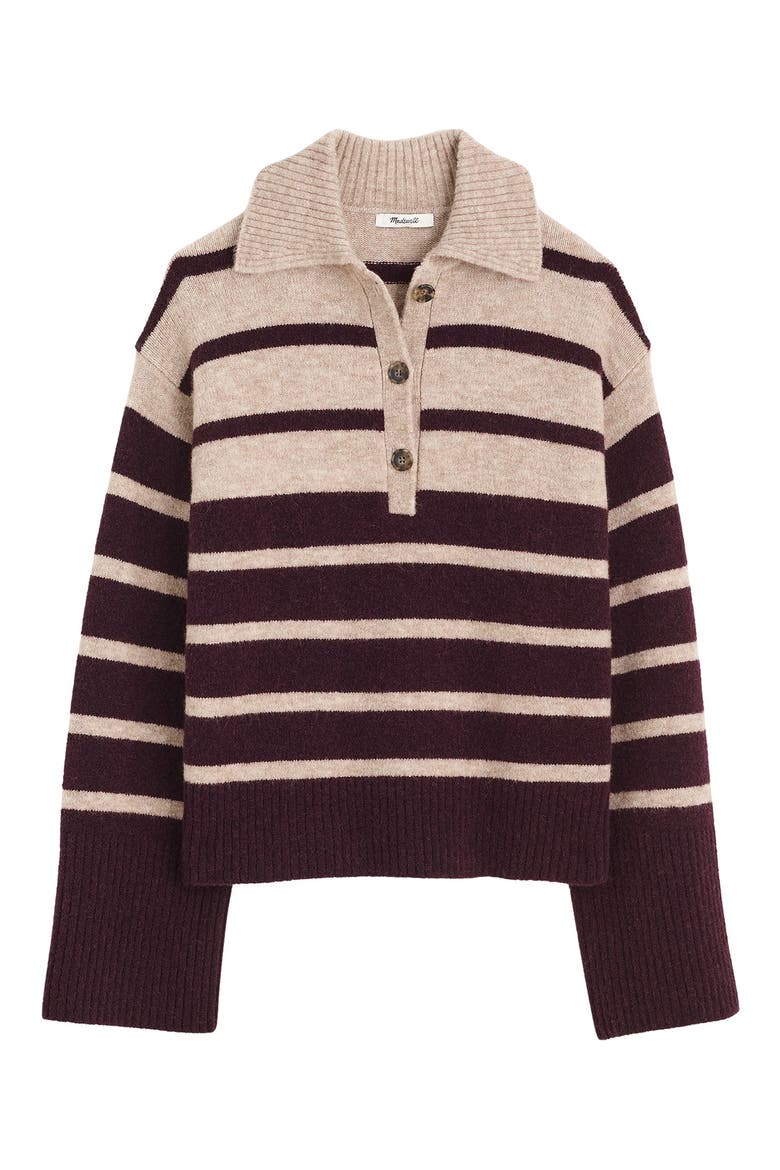 CloudSoft Polo Sweater, Alternate, color, BLACK IRIS STRIPE