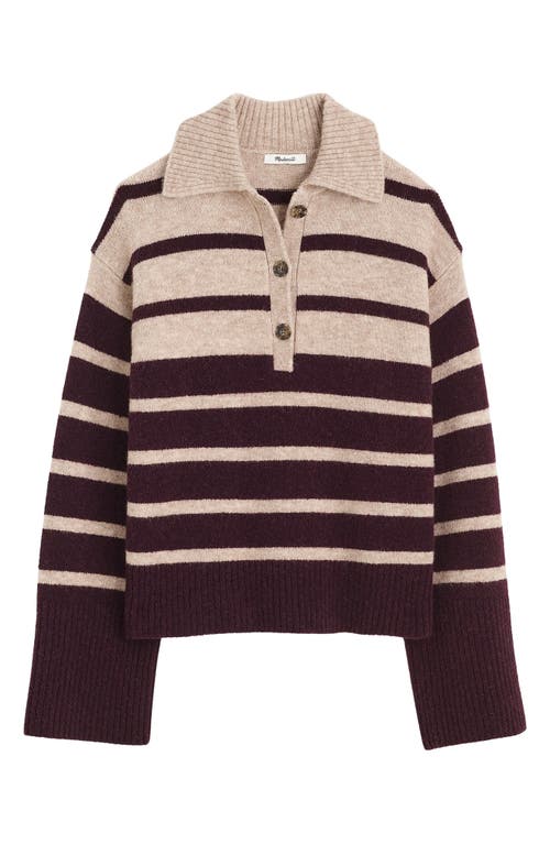 Madewell Cloudsoft Polo Sweater In Brown