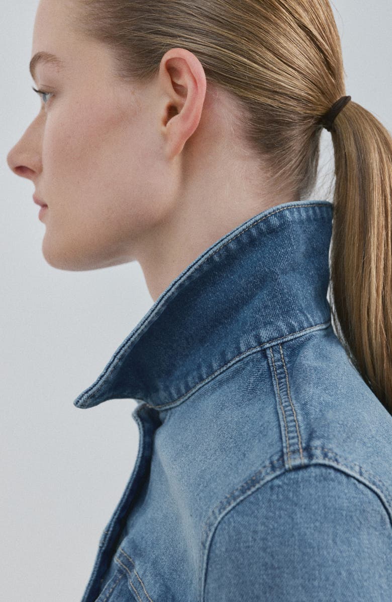 MANGO Crop Jean Jacket, Alternate, color, 