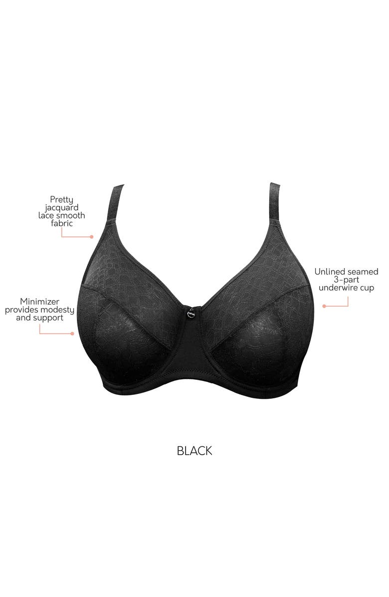 Parfait Enora Minimizer Bra, Alternate, color, Black