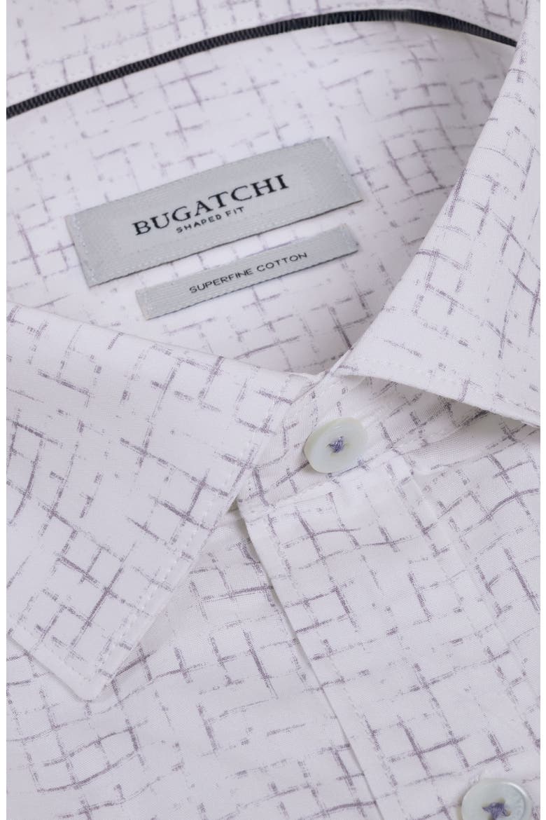 Axel Shaped Fit Crosshatch Print Cotton Button-Up Shirt, Alternate, color, ORCHID