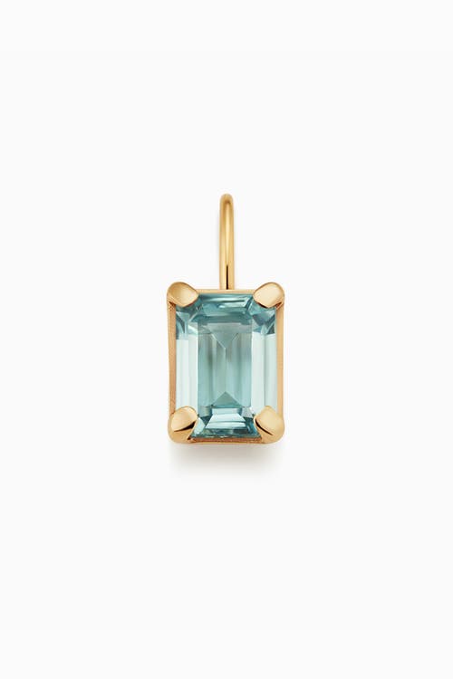 Oradina 14k Gold Date Me Birthstone Pendant Charm In Sky Blue Topaz - March