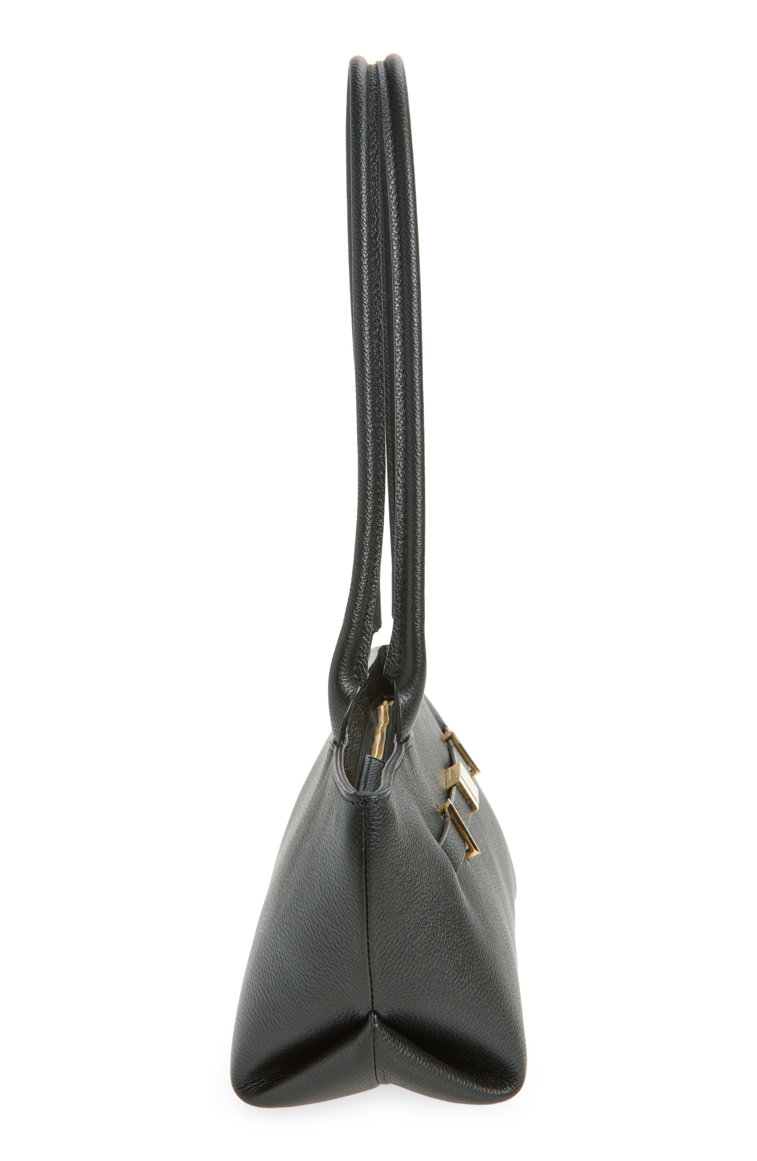 DeMellier The New York Leather Shoulder Bag, Alternate, color, Black