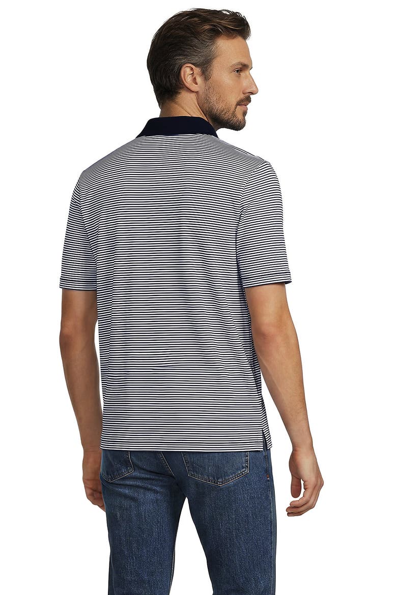 Short Sleeve Cotton Supima Polo Shirt with Pocket, Alternate, color, Radiant Navy Micro Stripe