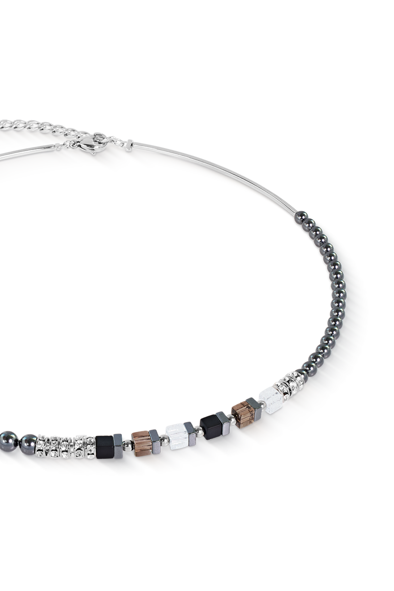 Necklace Precious Fusion Offset grey-silver, Alternate, color, Grey-Silver
