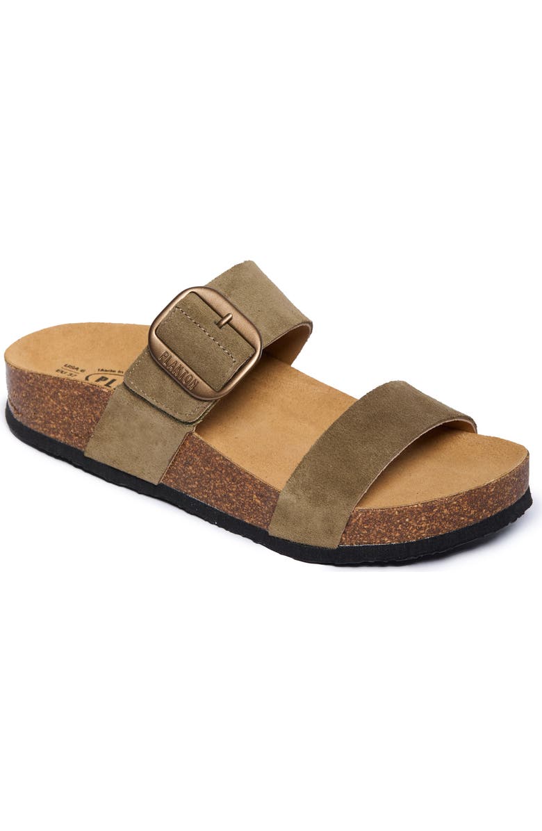Plakton Claire Double Strap Slide Sandal, Main, color, Trebol