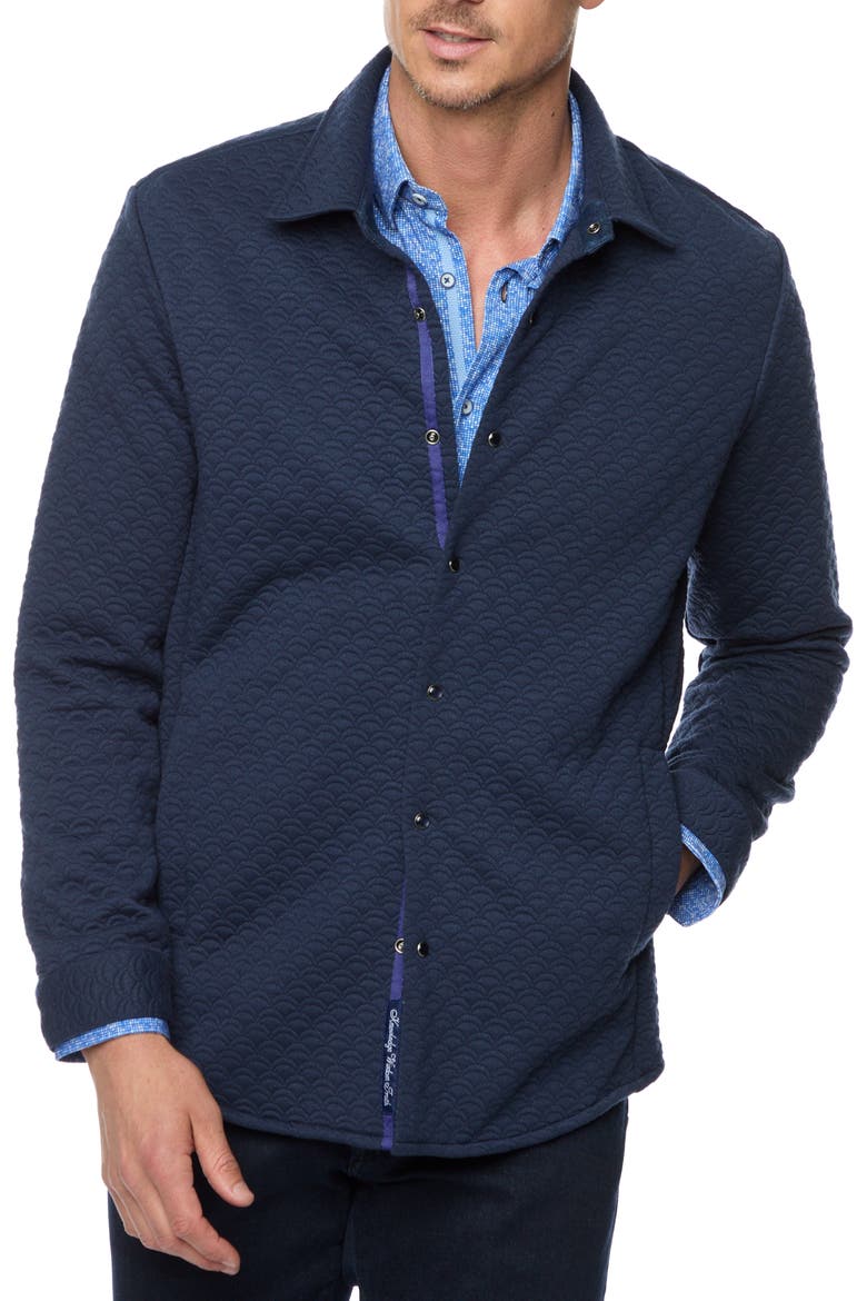 Downey 2 Slim Fit Knit Shirt Jacket, Main, color, NAVY
