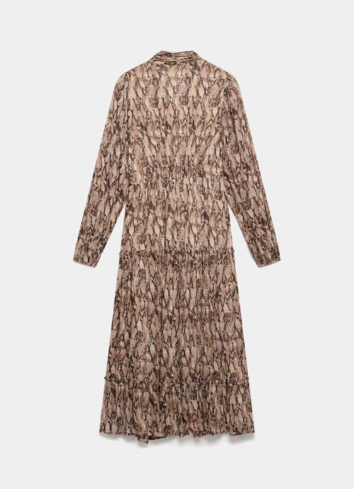 Mint Velvet Snake Print Midi Dress In Brown