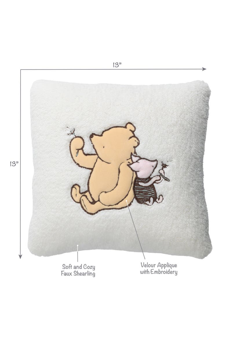 Storytime Pooh Soft Faux Shearling Nursery Throw Pillow, Alternate, color, Cream