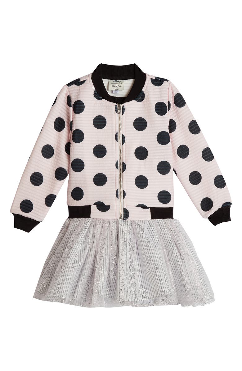 Pippa & Julie Minnie Mouse Bomber Jacket, Graphic Tee & Tulle Skirt Set, Main, color,