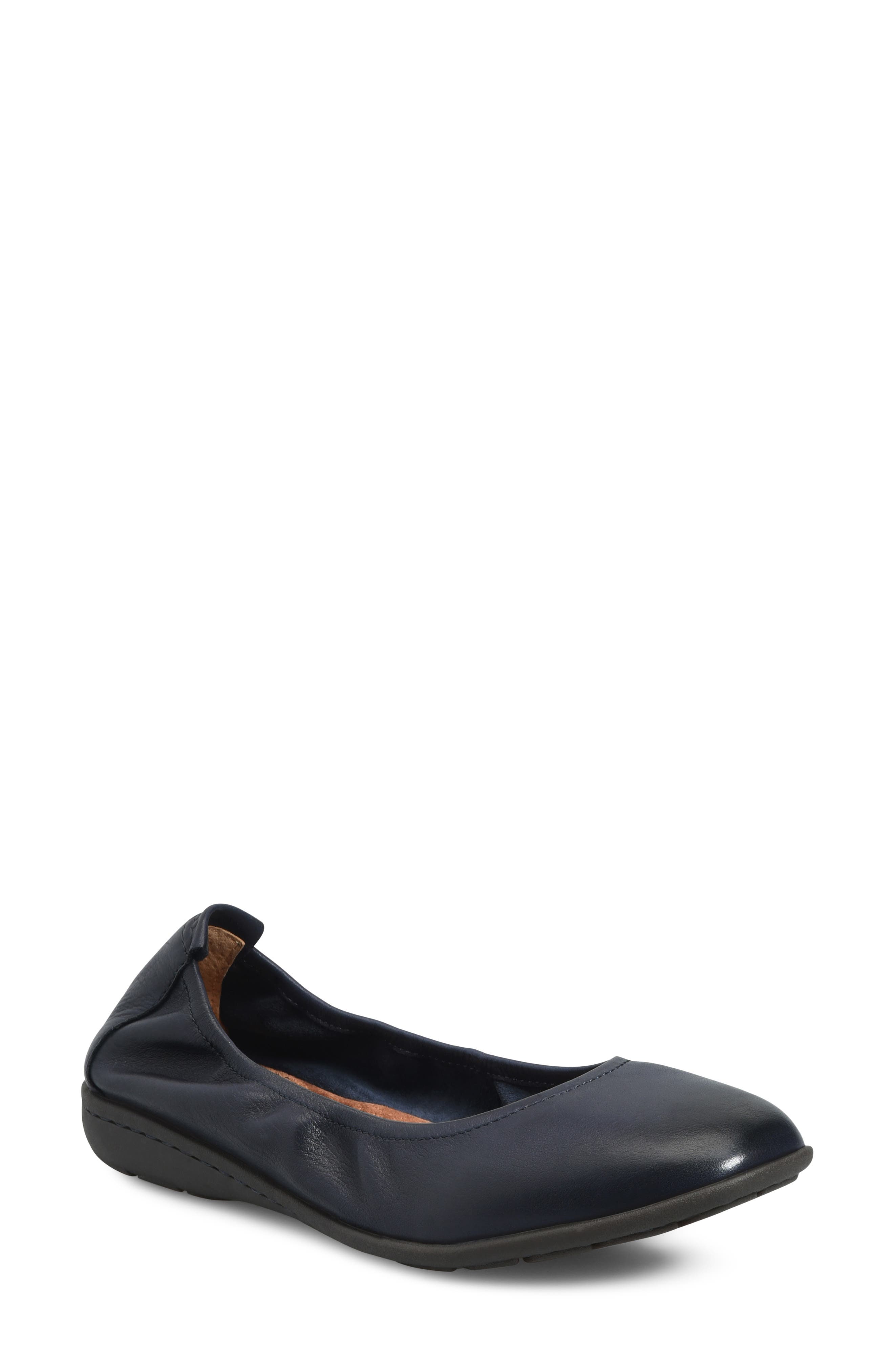 Felicity Leather Flat, Main, color, NAVY LEATHER