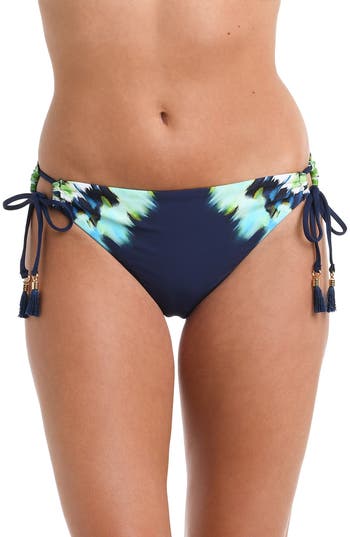 Shop La Blanca Seas Adjustable Loop Hipster Bikini Bottoms In Indigo