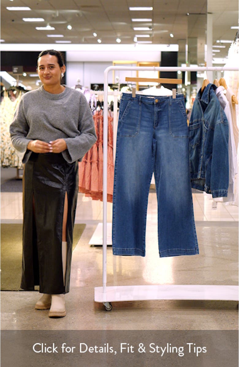 Meg Patch Pocket High Waist Wide Leg Jeans, sales video thumbnail