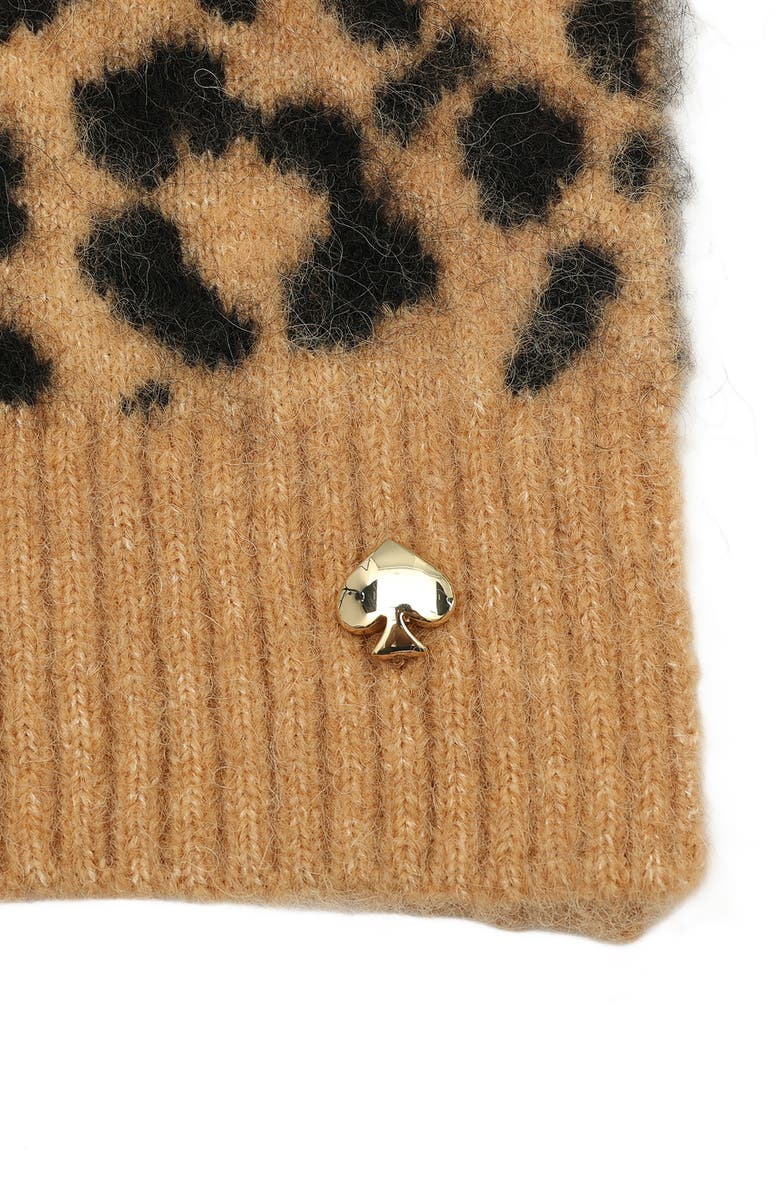 Kate Spade New York classic leopard print scarf, Alternate, color, 