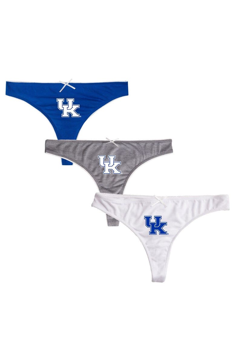 CONCEPTS SPORT Women's Concepts Sport Royal/Charcoal/White Kentucky Wildcats Arctic Three-Pack Thong Underwear Set, Main, color, 