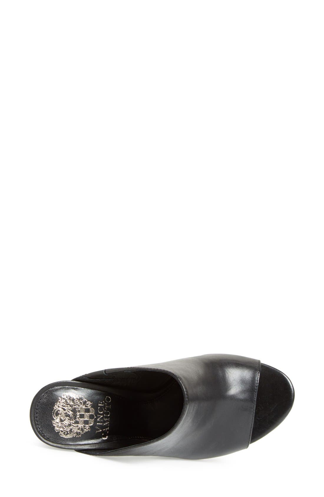 'Vestata' Leather Peep Toe Mule, Alternate, color, BLACK