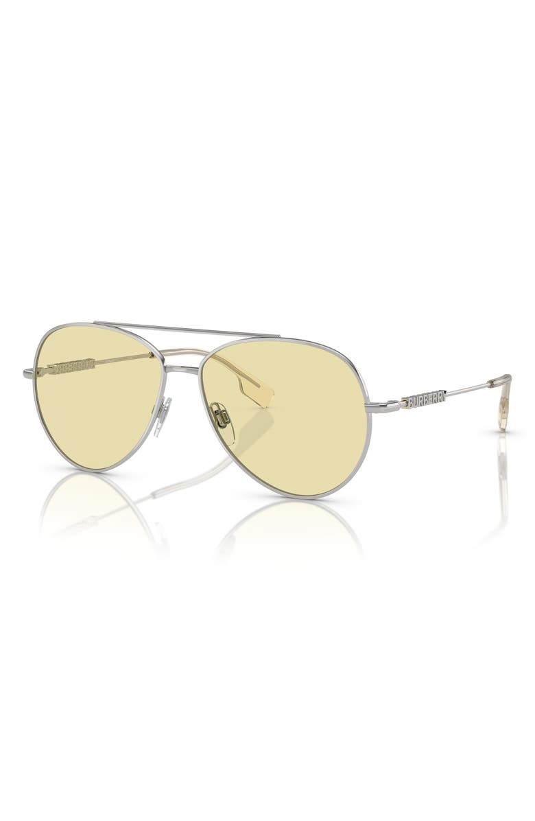 Burberry 58mm Polarized Aviator Sunglasses, Alternate, color,