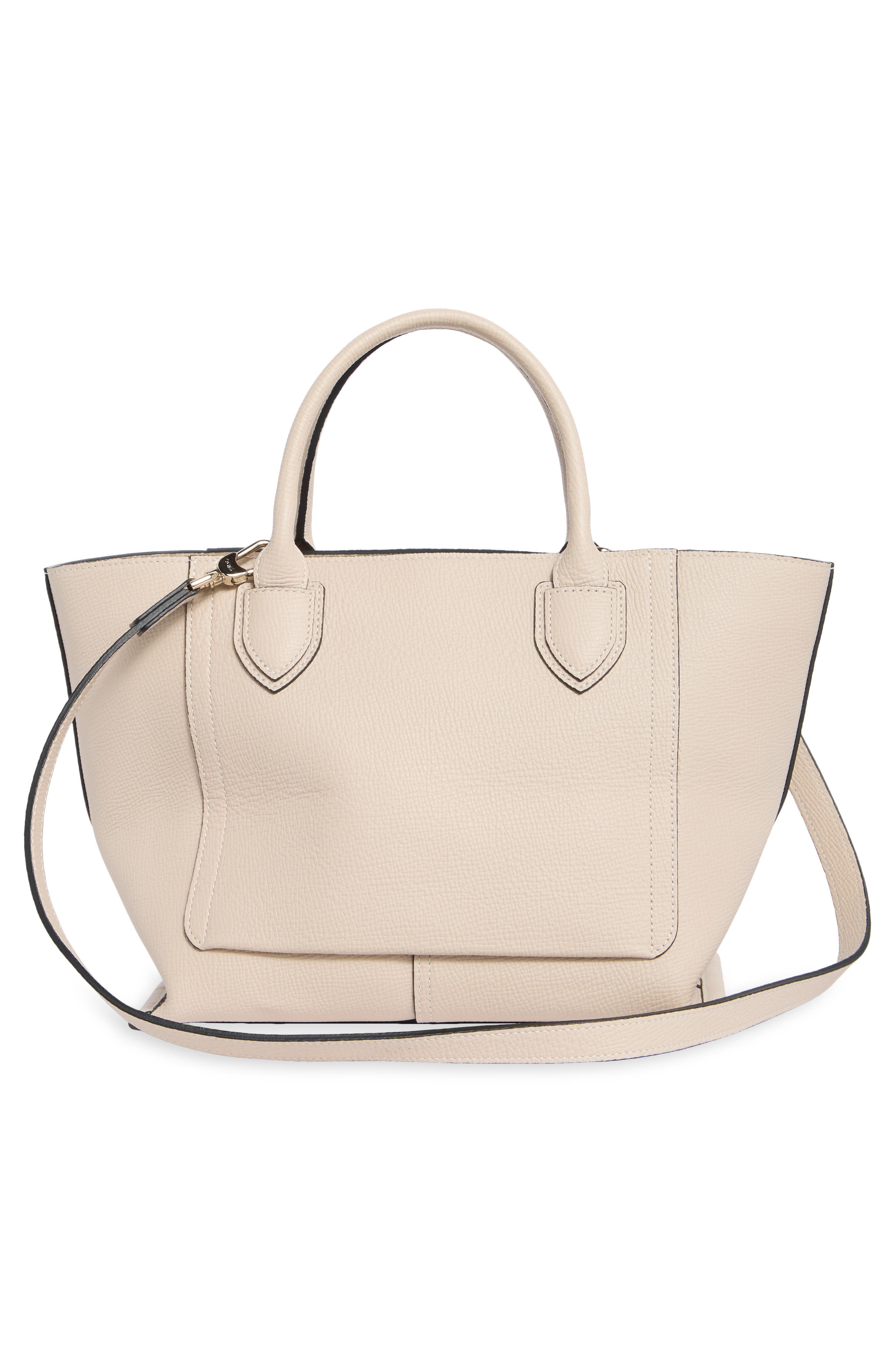 Longchamp Mailbox Medium Leather Top Handle Bag, Alternate, color, Chalk