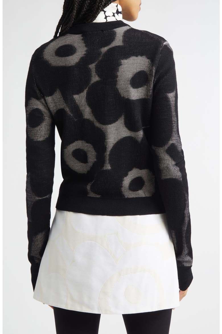 Marimekko Innoittaa Unikko Jacquard Rib Wool Blend Cardigan (Women