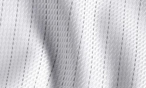 David Donahue Trim Fit Dobby Stripe Cotton Dress Shirt In White