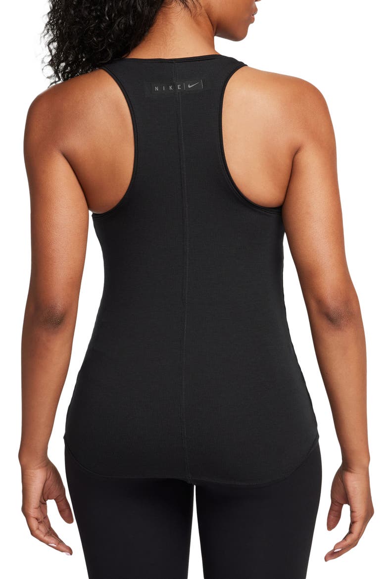 Yoga Luxe Rib Tank Top, Alternate, color, BLACK