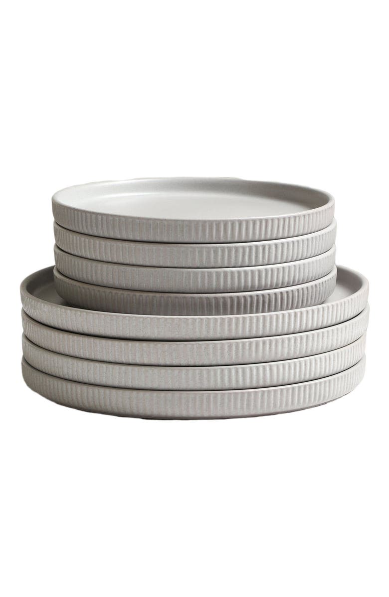 Stone Lain Haven Stoneware 16-Piece Dinnerware Set with Pasta Bowls, Alternate, color, Grey