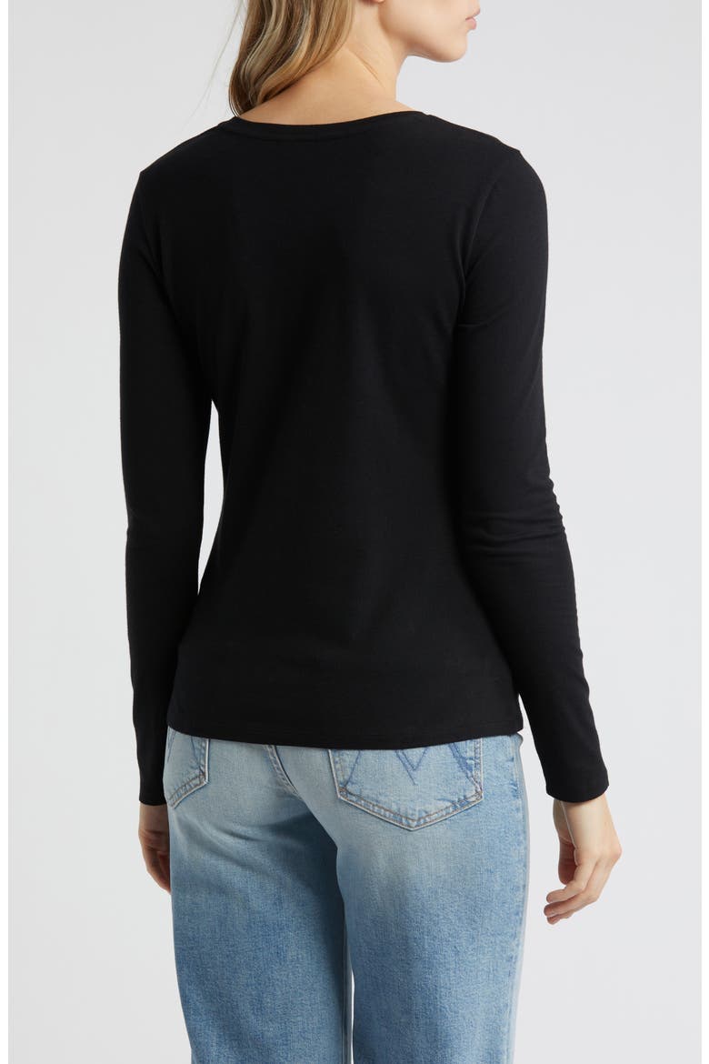 Crewneck Long Sleeve T-Shirt, Alternate, color, BLACK