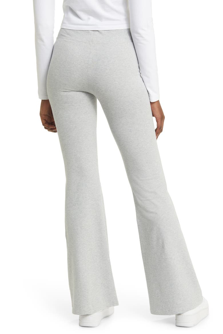High Waist Stretch Cotton Flare Leggings, Alternate, color, GREY HEATHER
