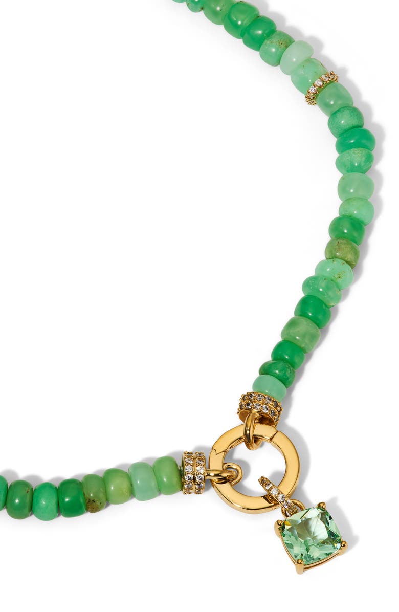 Nadri Beads of Paradise Chrysoprase & Cubic Zirconia Necklace, Alternate, color, Gold