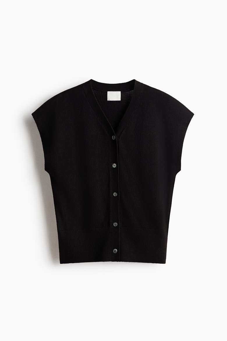 Knit Vest, Alternate, color, Black