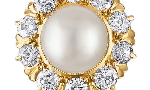 Mindi Mond Reconceived Victorian Pearl & Diamond Stud Earrings In Gold/diamond/pearl