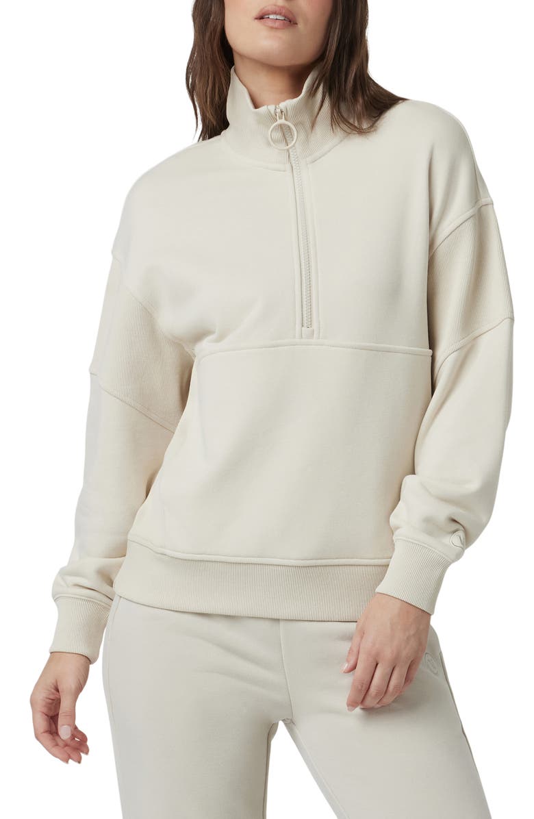 Vuori Sedona Cotton Blend Half-Zip Sweatshirt, Main, color, Bone
