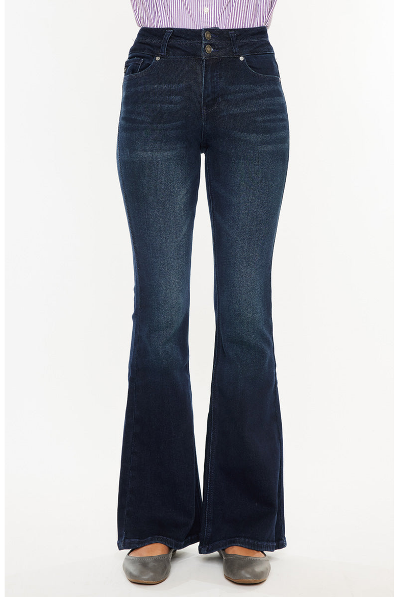 Vida High Rise Flare Jeans, Main, color, Dark Wash