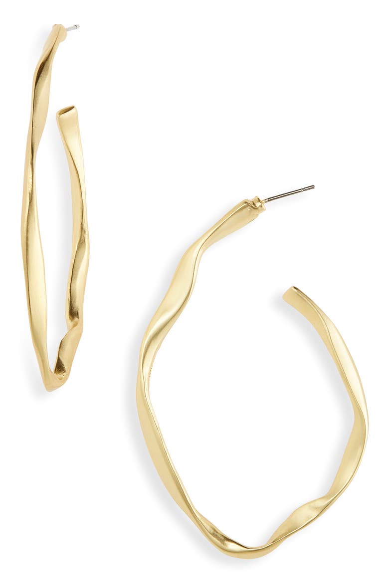 Irregular Hoop Earrings, Main, color, GOLD