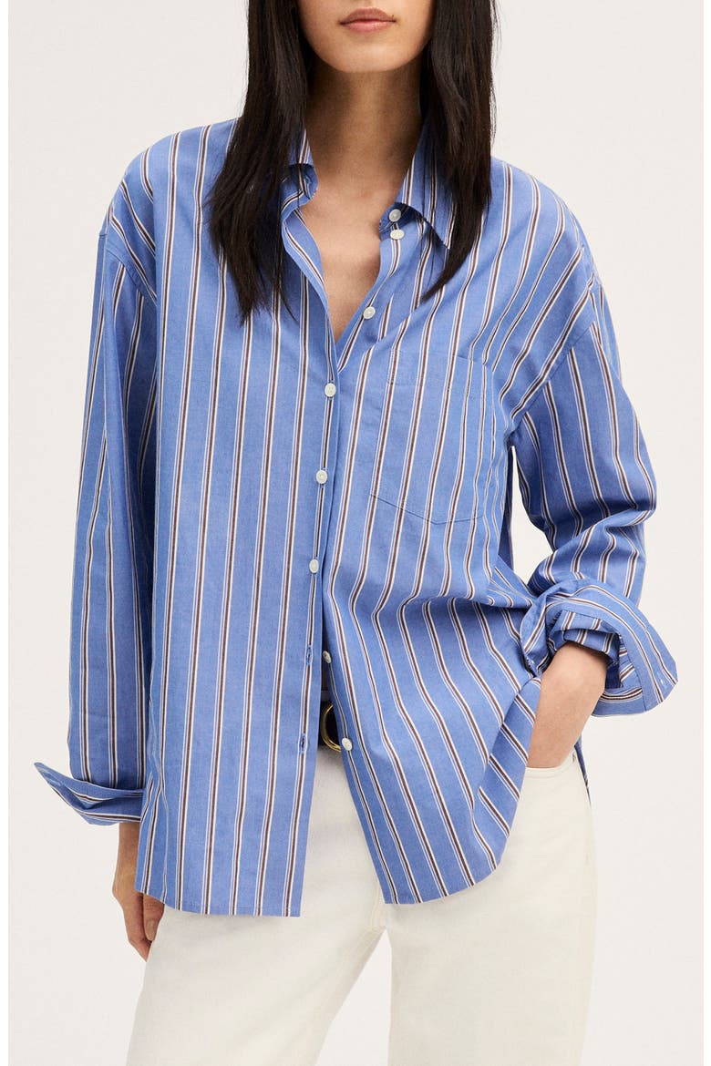 Stripe Button-Up Shirt, Main, color, ATLAS BLUE STRIPE