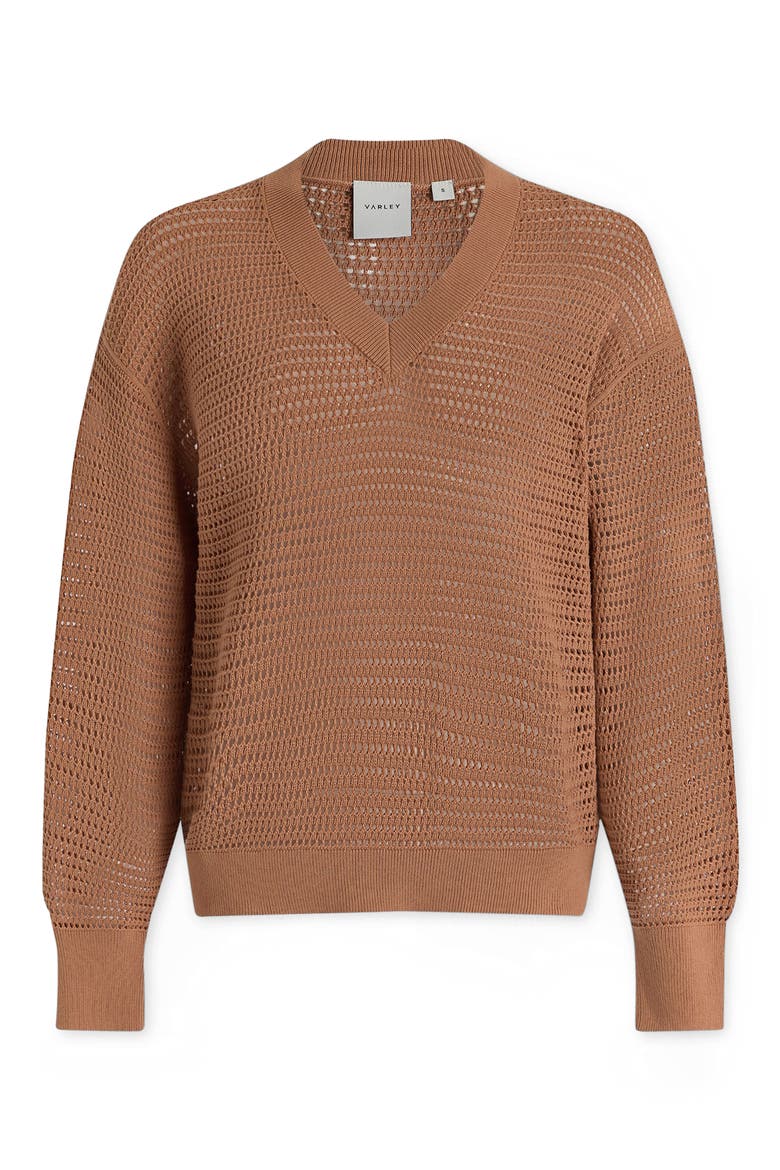 Gaia Open Knit Sweater, Alternate, color, CAMEL