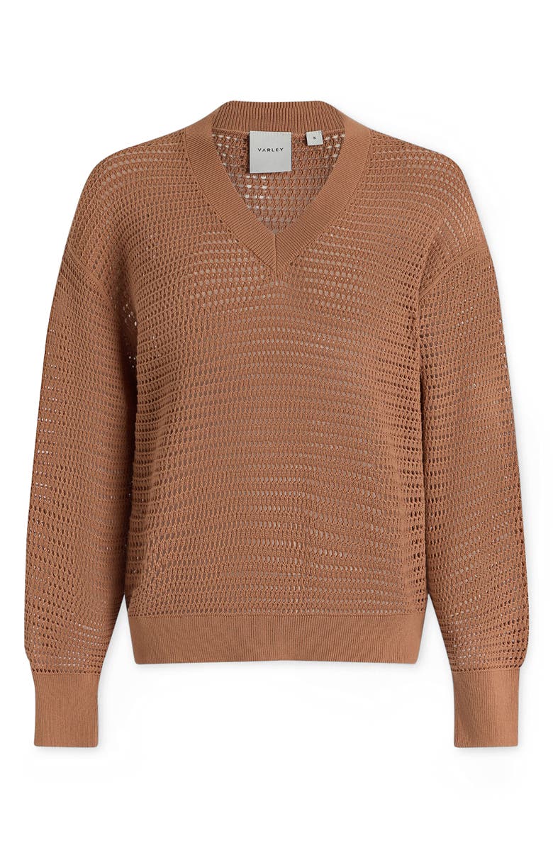Varley Gaia Open Knit Sweater, Alternate, color, Camel