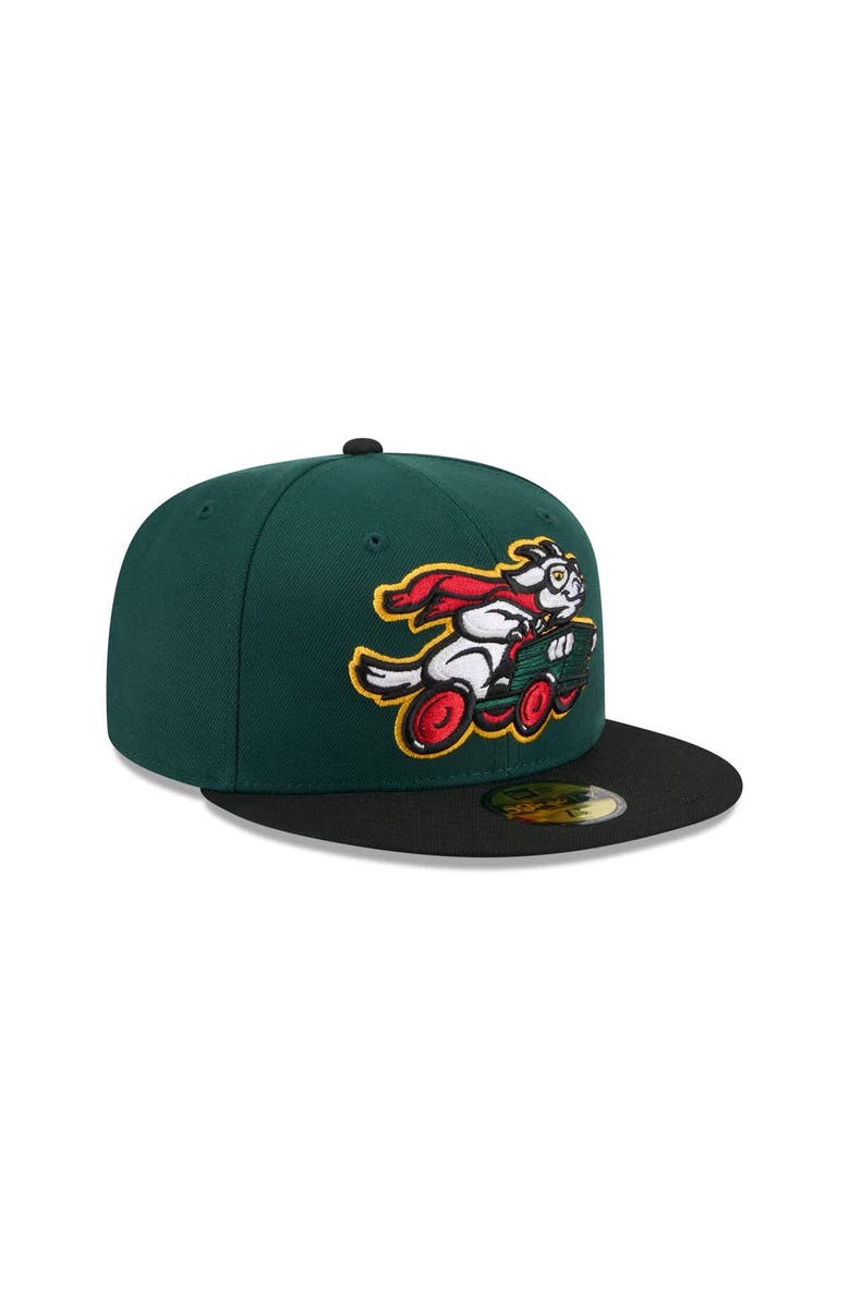 New Era Men's New Era Dark Green Hickory Crawdads Theme Nights 59FIFTY Fitted Hat, Alternate, color, Dark Green