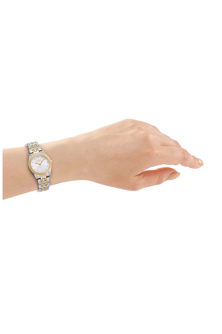 Everyday Logo Embossed Bracelet Watch, 26mm, Alternate, color, SILVER/ TWO TONE