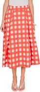 English Factory Plaid Pleated A-Line Midi Skirt